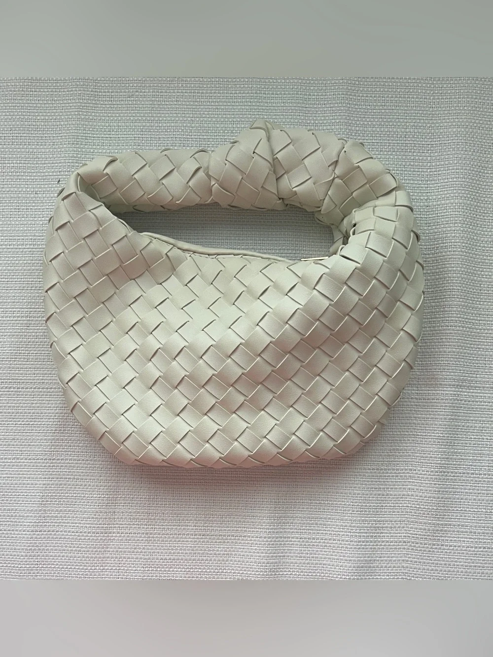 Urban Expressions Lizbeth Ivory Woven Knot Clutch Bag Jodie Inspired Handbag
